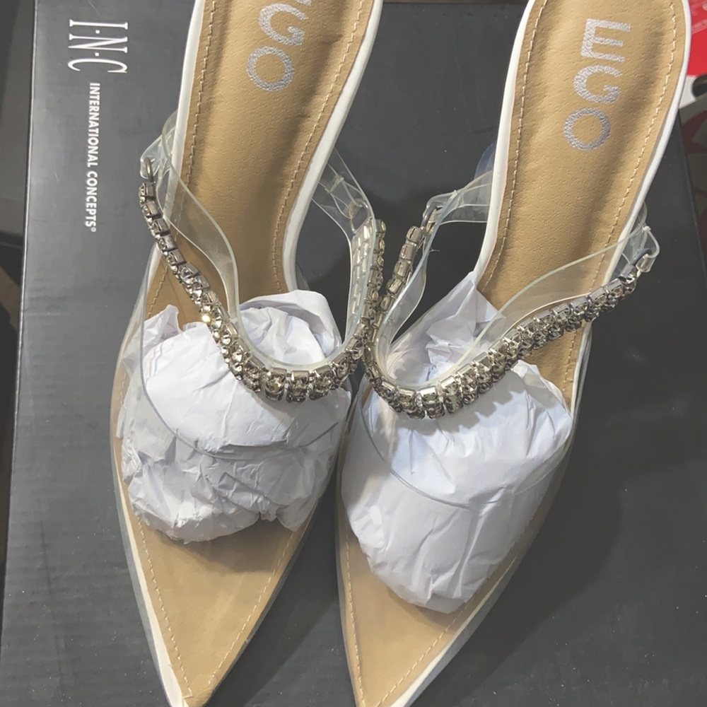 BNIB Clear EGO Official heels NEVER worn.